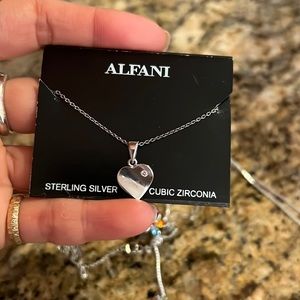 Vintage Heart necklace with Cubic Zirconia gem